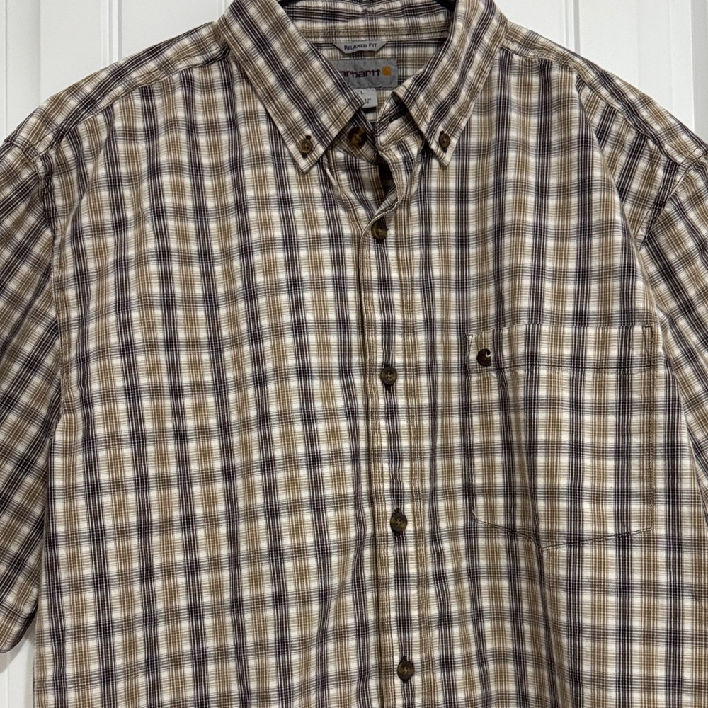 Carhartt Men's Brown Plaid Shirt